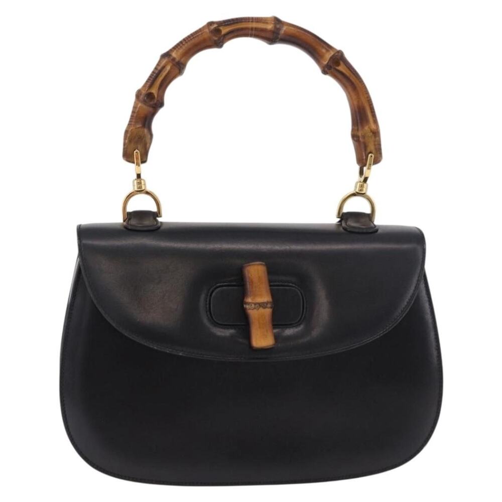Gucci Bamboo Leather Handbag Black